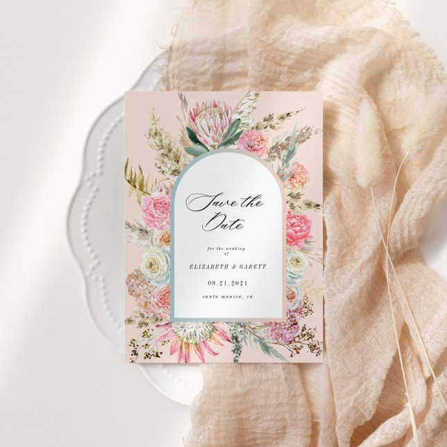 Reserve A Data Floral Boêmian Moderno Salve A Placa Date (Criador carregado)