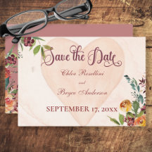 Floral Boho Heart Peach Wedding