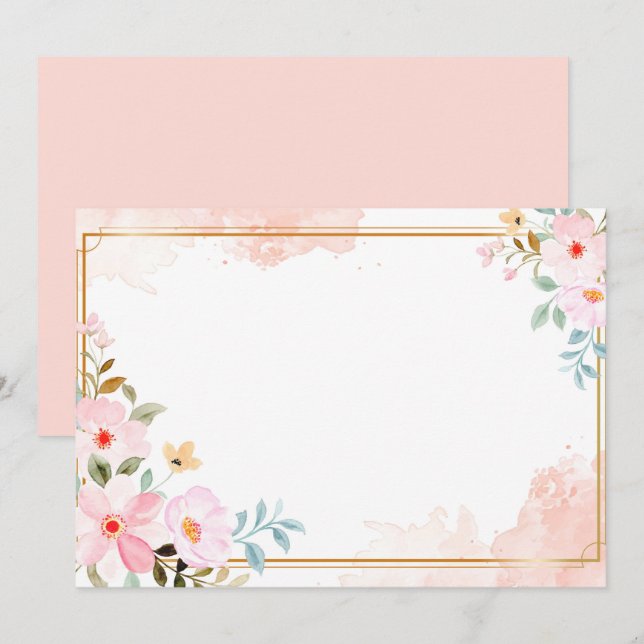 Reserve A Data Floral Branco Personalizado (Frente/Verso)