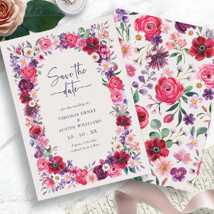 Reserve A Data Floral Brilhante Ousado