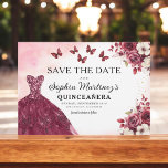 Reserve A Data Floral Burgundy Salve a Data Aniversário Quinceane<br><div class="desc">Anuncie sua quinceañera em estilo com a Floral Burgundy Salve o Convite de Aniversário. Este elegante design apresenta matizes robustos, enfeitados com delicados sotaques florais, perfeitos para uma celebração de eterno e regal. O layout sofisticado fornece todos os detalhes importantes, garantindo que seus convidados marquem seus calendários para o dia...</div>
