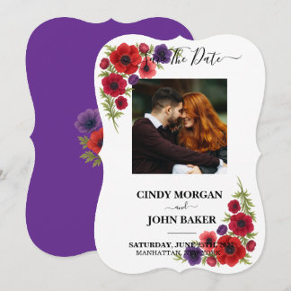 Reserve A Data Floral Casamento Save The Date - Anemone