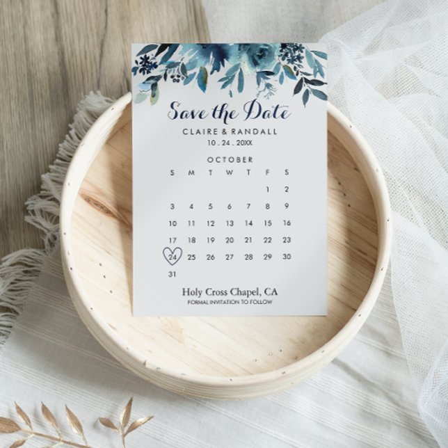 Reserve A Data Floral Clássico de Aquarela Salvar o Calendário de (Criador carregado)