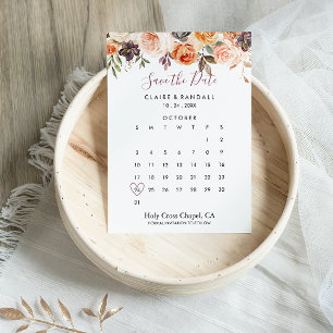 Reserve A Data Floral Clássico do Boho Chic Salve o Calendário de