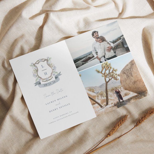 Reserve A Data Floral Crest Wedding (Criador carregado)