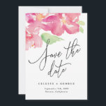 Reserve A Data Floral de aquarela tropical salvar a data<br><div class="desc">Linda e moderna floração de cor-de-água tropical,  salve a data. Belo texto de roteiro. Parte de uma coleção de comemorações de verão.</div>