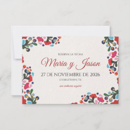 Reserve A Data Floral Elegant Colorful Fiesta Spanish Wedding