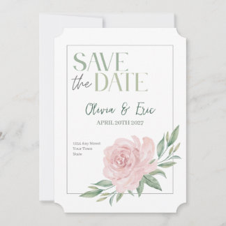 Reserve A Data Floral Elegant Wedding Save The Date Card