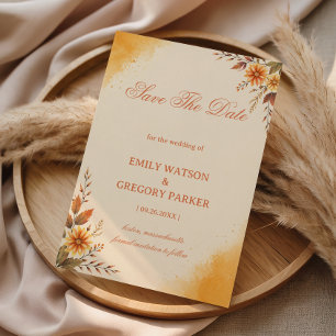 Reserve A Data Floral Elegante Outono Quente