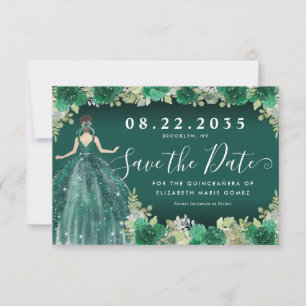 Reserve A Data Floral Emerald Green Dress Birthday Quinceanera