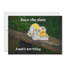 Floral Flat Save The Date Card
