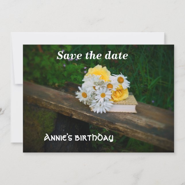 Reserve A Data Floral Flat Save The Date Card (Frente)
