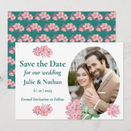 Reserve A Data Floral Floral Design Flat Para Salvar A Placa Date