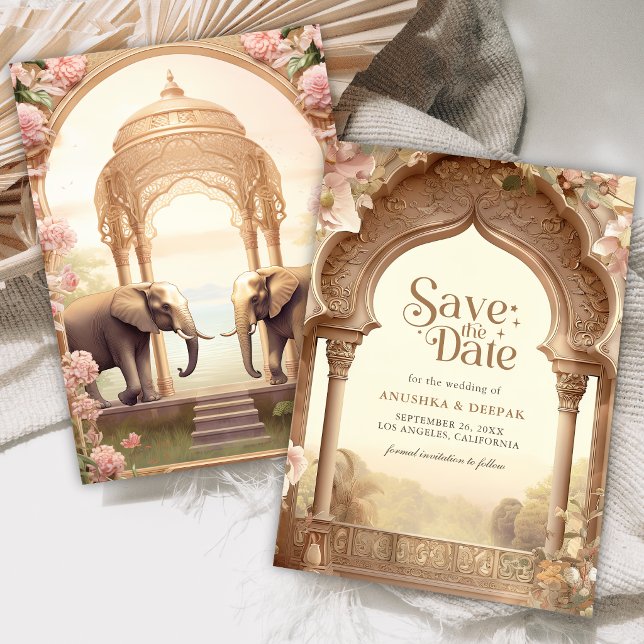 Reserve A Data Floral Garden Elephants Indian Palace Wedding (Criador carregado)