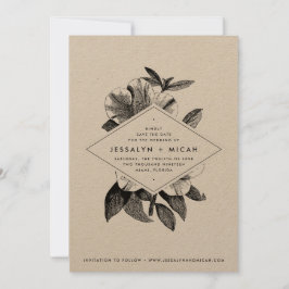 Reserve A Data Floral Kraft Wedding
