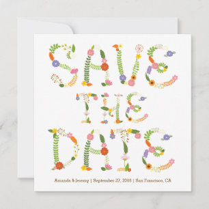 Reserve A Data Floral Letters Rustic Woodland Foto Salvar Data