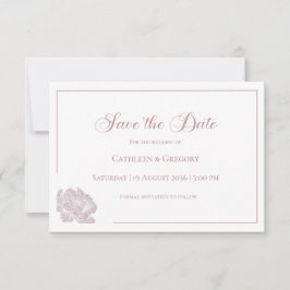 Reserve A Data Floral Line Art White Dusty Rose Wedding