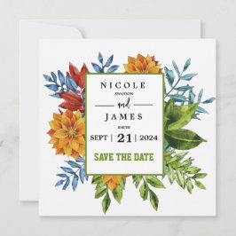 Reserve A Data Floral Moderno Colorido