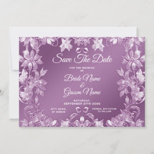 Reserve A Data Floral Moderno Lilac Salva A Data
