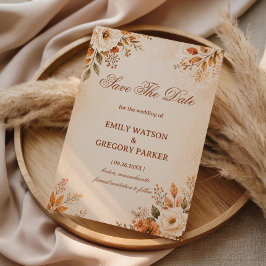 Reserve A Data Floral Outono Quente