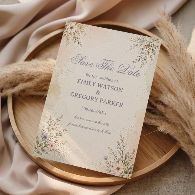 Reserve A Data Floral Pastel Suave (Criador carregado)