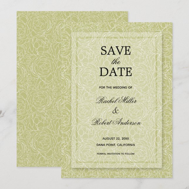 Reserve A Data Floral Primavera Verde (Frente/Verso)
