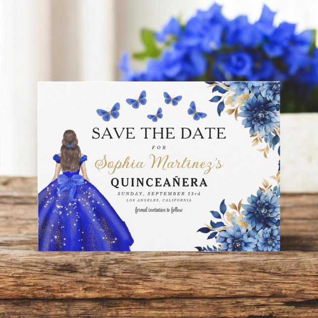 Reserve A Data Floral Real Princesa Azul Birthday Quinceanera (Criador carregado)