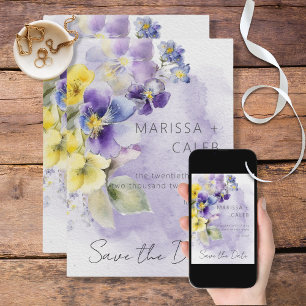 Reserve A Data Floral Roxo e Amarelo Moderno Salve a Ficha de Dat