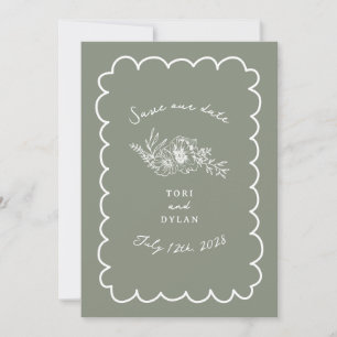 Reserve A Data Floral Sage Green Botanical Salvar A Data