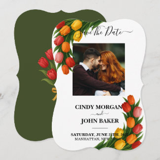 Reserve A Data Floral Save The Date de Casamento - Tulipas