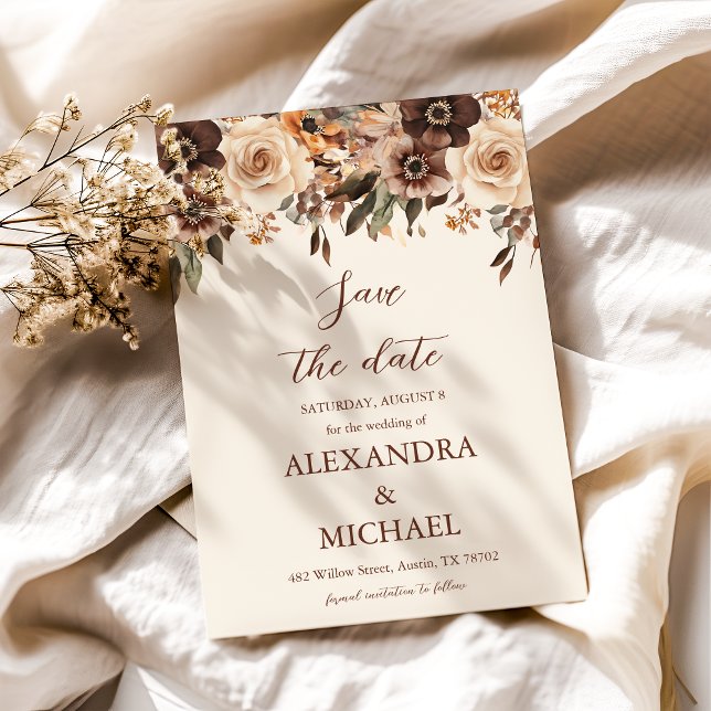 Reserve A Data Floral Terracotta Wedding (Criador carregado)