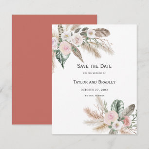 Reserve A Data Floral Tropical Capim-dos-pampas, Penas, Rústico  