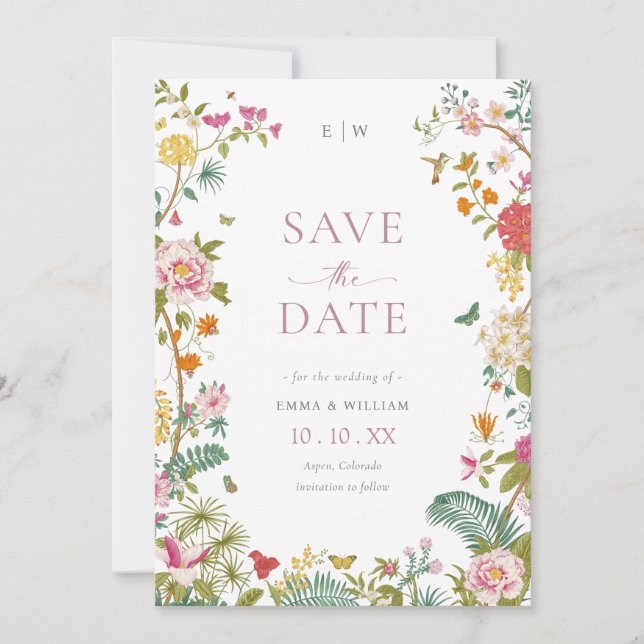 Reserve A Data Floral Vintage Elegante (Frente)