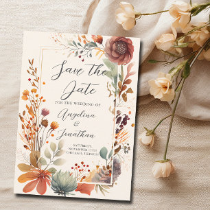 Reserve A Data Floral Vintage Outono Marfim Boho Outono