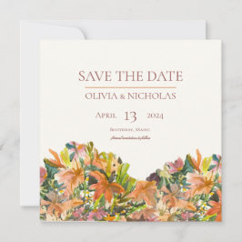 Reserve A Data Floral Watercolor Salvar A Placa Date