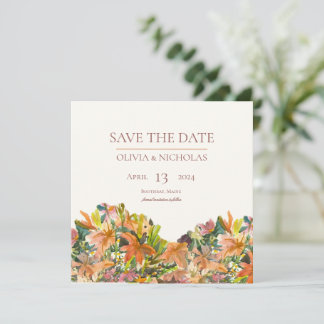 Reserve A Data Floral Watercolor Salvar A Placa Date