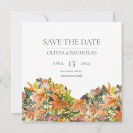 Reserve A Data Floral Watercolor Salvar A Placa Date