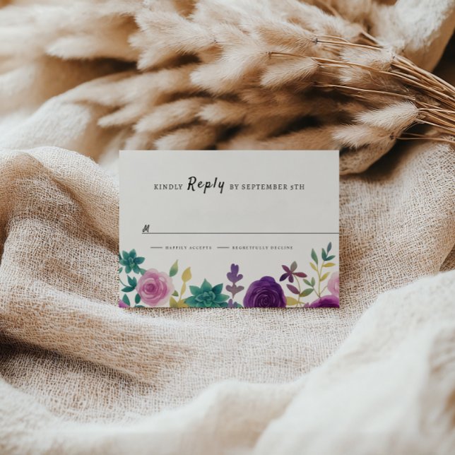 Reserve A Data FLORAL wedding RSVP (Criador carregado)