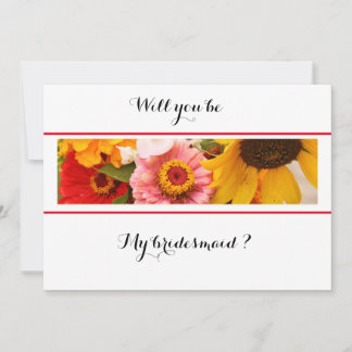 Reserve A Data Floral Will You be My Bridesmaid Card