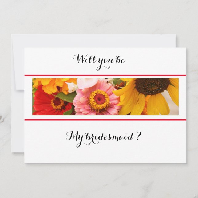 Reserve A Data Floral Will You be My Bridesmaid Card (Frente)