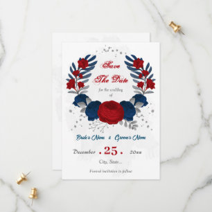 Reserve A Data flores azuis vermelhas e marinhos, botânica pratea