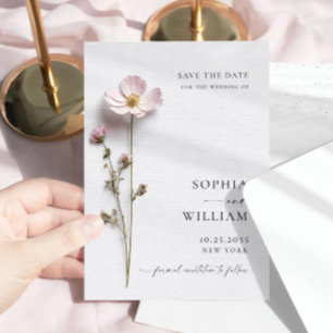 Reserve A Data Flores Boho Passado Impresso Elegante Casamento