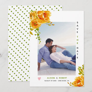 Reserve A Data Flores cor de laranja, folhas verdes caem fotos