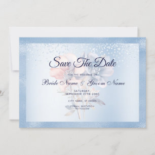 Reserve A Data Flores Cor-De-Rosa Azul Salvem A Data