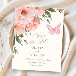 Reserve A Data Flores cor-de-rosa florescem no casamento