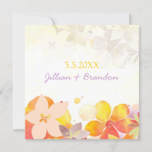 Reserve A Data Flores de Aquarela Elegantes Salvem a Data