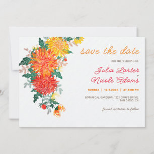 Reserve A Data Flores de Dália de Primavera Amarelo Laranja Paste
