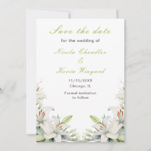 Reserve A Data Flores de Lírio Branco Casamento