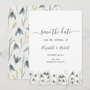 Reserve A Data Flores-de-Neve de Aguarela Save The Date