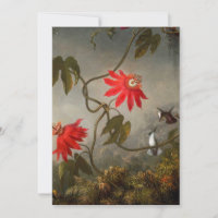 Flores de Paixão com Pássaros Hummingbird